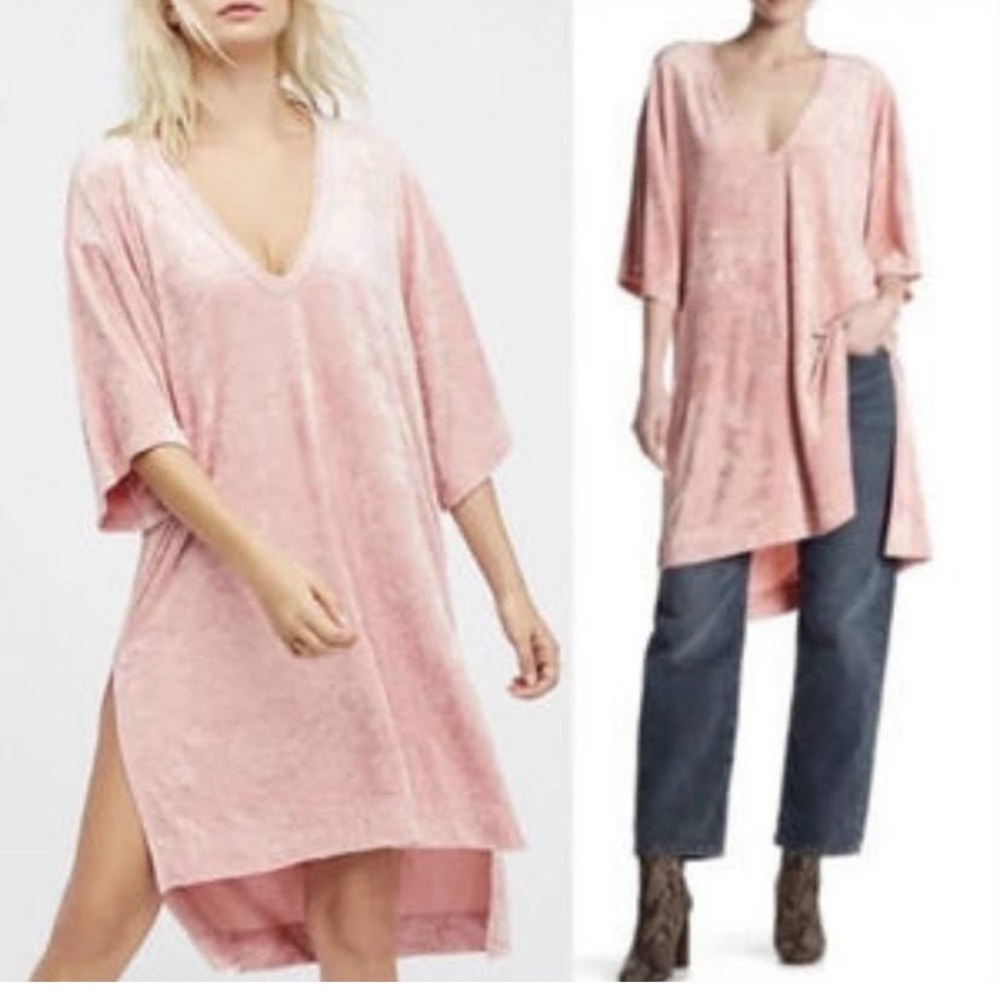 Free People Velvet Tunic/Dress in Passion Flower Size XS🌸